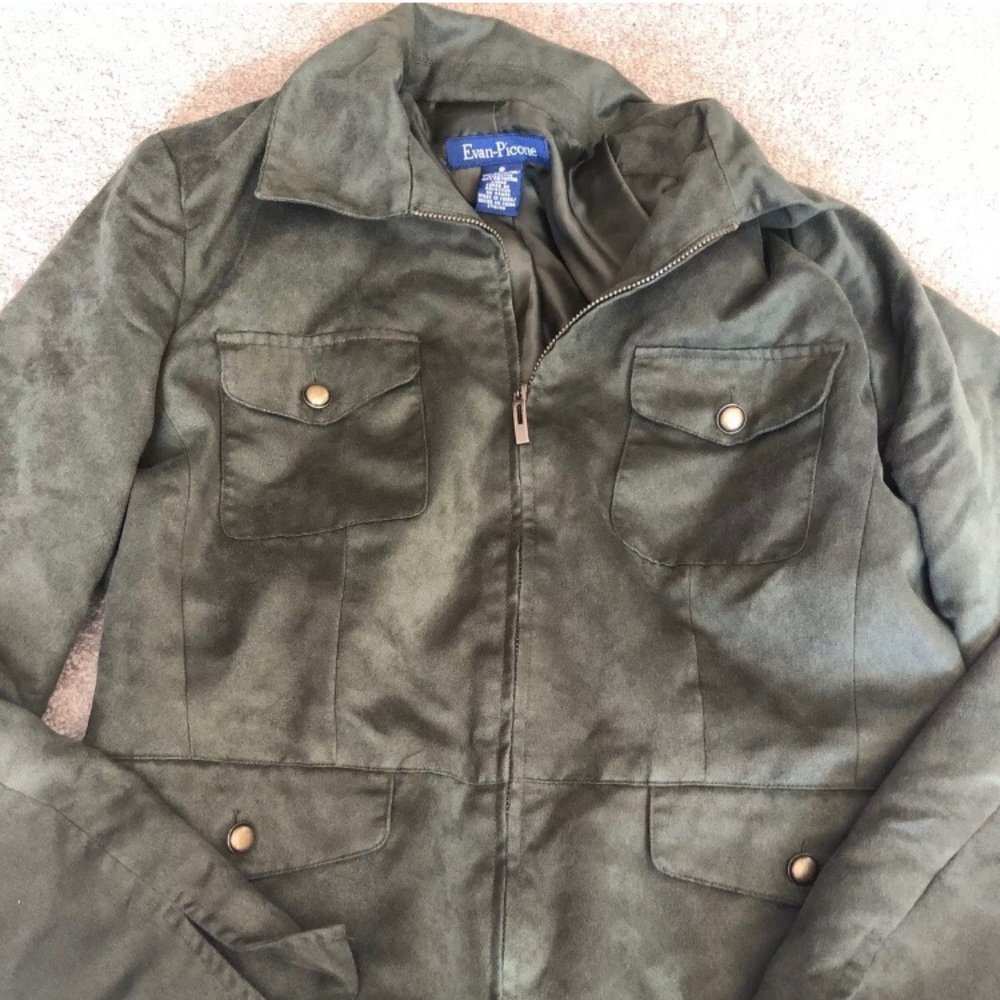 Evan Picone Army Green Jacket | Full Zip |  8